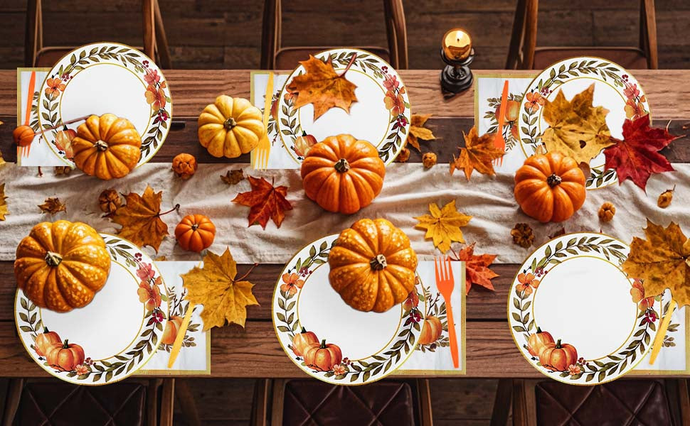 Fall Party Plates and Napkins-Grencian