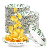 100 Pack Christmas Holly Leaves Paper Bowls - Grencian