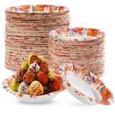 100 Pack Fall Pumpkin Paper Bowls - Grencian