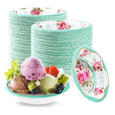 100 Pack Floral Paper Bowls - Grencian