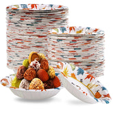 100 Pack Pumpkin Maple Leaf Paper Bowls - Grencian