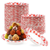 100 Pack Red Gingham Paper Bowls - Grencian