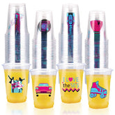 100 Pcs 16 oz 1950s Plastic Cups - Grencian