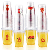 100 Pcs 16 oz Fire Truck Plastic Cups - Grencian