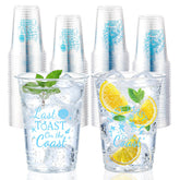 100 Pcs 16 oz Last Toast on the Coast Plastic Cups - Grencian
