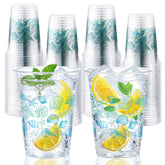 100 Pcs 16 oz Seashell Coastal Plastic Cups - Grencian