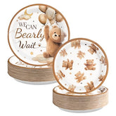 100 Pcs 9" and 7" Bear Baby Shower Party Paper Plates - Grencian