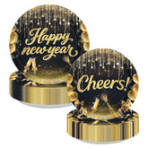 100 Pcs 9" and 7" Happy New Year Party Paper Plates - Grencian
