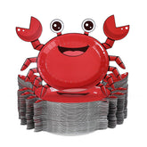 100 Pcs 9-inch Red Crab Party Paper Plates - Grencian