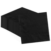 100 Pcs Black Square Party Napkins - Grencian