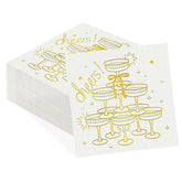 100 Pcs Champagne Tower Square Party Napkins - Grencian