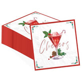 100 Pcs Christmas Cheers Cocktail Square Party Napkins - Grencian