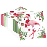 100 Pcs Christmas Pink Flamingo Square Party Napkins - Grencian