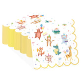 100 Pcs Circus Animal Square Party Napkins - Grencian