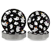 100 Pcs Halloween Ghost Party Paper Plates - Grencian