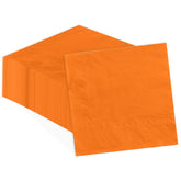 100 Pcs Orange Square Party Napkins - Grencian