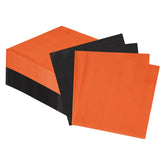 100 Pcs Orange and Black Square Party Napkins - Grencian