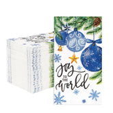 100 Pcs Paper Napkin 3 Ply Blue Xmas Ball - Grencian