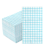 100 Pcs Paper Napkin 3 Ply Blue and White Plaid - Grencian