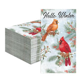 100 Pcs Paper Napkin 3 Ply Red Christmas Cardinal - Grencian