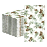 100 Pcs Paper Napkin 3 Ply Christmas Pine Cones - Grencian