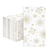100 Pcs Paper Napkin 3 Ply Gold Snowflake - Grencian