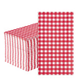 100 Pcs Paper Napkin 3 Ply Red Plaid - Grencian