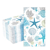 100 Pcs Paper Napkin 3 Ply Starfish Seashell Beach - Grencian
