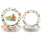 100 Pcs Pumpkins Maple Leaf Party Paper Plates - Grencian