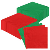 100 Pcs Red Green Square Party Napkins - Grencian