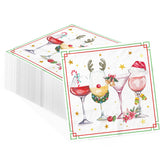 100 Pcs Wine Cup Square Party Napkins - Grencian