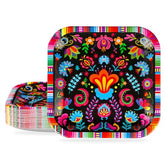 100Pcs Mexican Square Paper Plates - Grencian