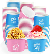 100Pcs 12oz Gender Reveal Ice Cream Cups Disposable Dessert Bowls - Grencian