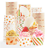120 Pcs Fall Orange Dots Ice Cream Snack Cup - Grencian