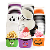 120 Pcs Halloween Ghost Pumpkin Ice Cream Snack Cup - Grencian