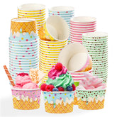 120 Pcs Ice Cream Snack Cup 4 Colors - Grencian