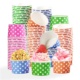 120 Pcs Ice Cream Snack Cup Polka Dots - Grencian