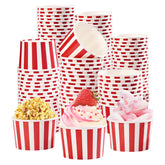 120 Pcs Ice Cream Snack Cup Red and White Stripe - Grencian