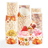 120 Pcs Pumpkin Maple Leaves Ice Cream Snack Cup - Grencian