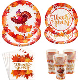 120 Pcs Thanksgiving Paper Plates and Napkins - Grencian