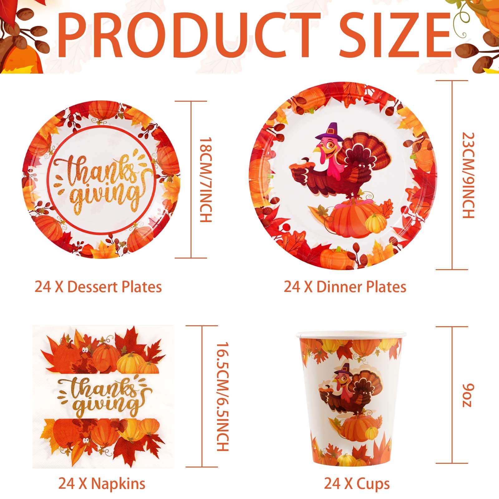 120 Pcs Thanksgiving Paper Plates and Napkins - Grencian 120 Pcs Thanksgiving Paper Plates and Napkins - Grencian