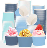 120Pcs 12oz Dusty Blue Ice Cream Cups Disposable Dessert Bowls - Grencian