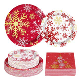 150Pcs Christmas Snowflake Party Plates and Napkins - Grencian