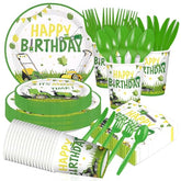 168 Pcs Lawnmower Birthday Party Plates Napkins Cups and Forks - Grencian