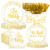 168 Pcs Wedding Rehearsal Party Plates Napkins Cups and Forks - Grencian