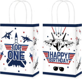 16Pcs Airplane 1st Birthday Party Favor Bags Fighter Jet Top One Goodie Bags - Grencian