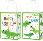 16Pcs Alligator Birthday Party Favor Bags Reptile Crocodile Snip Champ Goodie Bags - Grencian