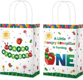 16Pcs Caterpillar 1st Birthday Party Favor Bags Hungry Insect Goodie Bags - Grencian