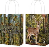 16Pcs Deer Hunting Birthday Party Favor Bags Camo Forest Goodie Bags - Grencian