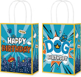 16Pcs Dog Hero Birthday Party Favor Bags Cartoon Puppy Paw Print Goodie Bags - Grencian